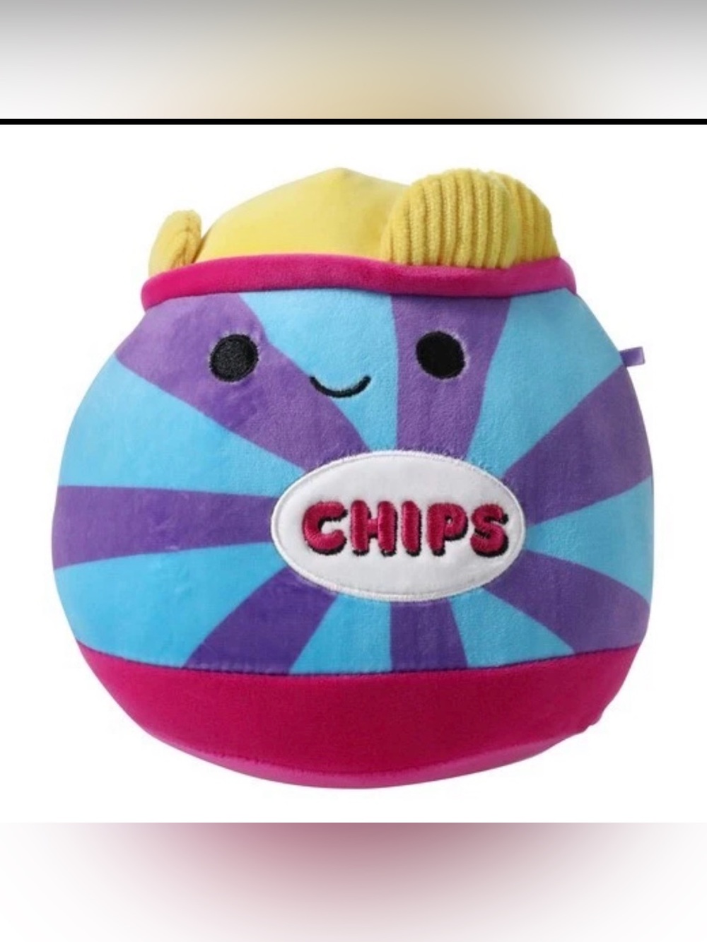 Squishmallows Blue & Purple Chips Plush with Pink and Yellow Accents